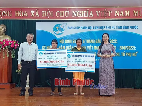 Phụ nữ Bình Phước vận động hơn 13,2 tỷ đồng thực hiện công tác từ thiện nhân đạo