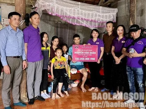 Lạng Sơn: Hỗ trợ trên 103 triệu đồng cho hoàn cảnh đặc biệt khó khăn bị tai nạn lao động tại Hữu Lũng