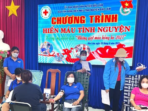 Lâm Đồng: Huyện Bảo Lâm tiếp nhận 170 đơn vị máu tại chương trình hiến máu tình nguyện