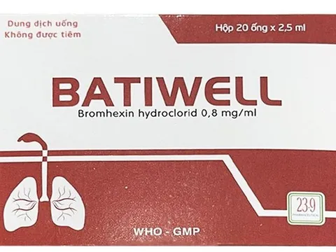 Hà Nội: Thu hồi lô thuốc uống Batiwell trị nhiễm khuẩn hô hấp