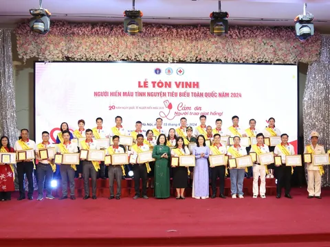 Tôn vinh 100 người hiến máu tình nguyện tiêu biểu toàn quốc năm 2024