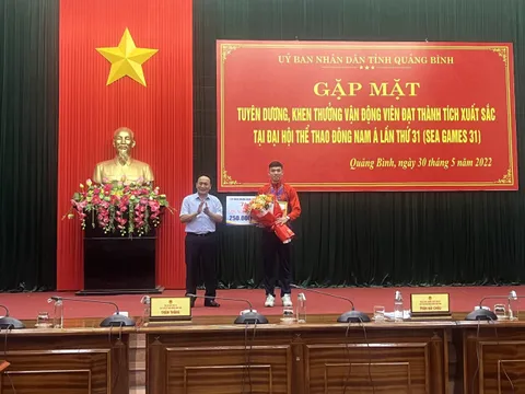 Quảng Bình: Khen thưởng các VĐV đạt thành tích xuất sắc tại Sea Games 31