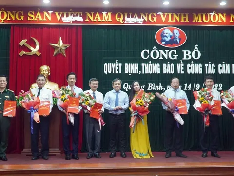 Quảng Bình công bố quyết định bổ nhiệm 9 cán bộ chủ chốt