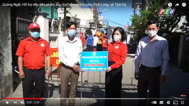 Quảng Ngãi: Hỗ trợ nhu yếu phẩm khu vực phong tỏa xóm Vĩnh Long, xã Tịnh Kỳ