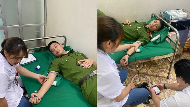 2 cán bộ Công an xã hiến máu cứu bệnh nhân qua cơn nguy kịch